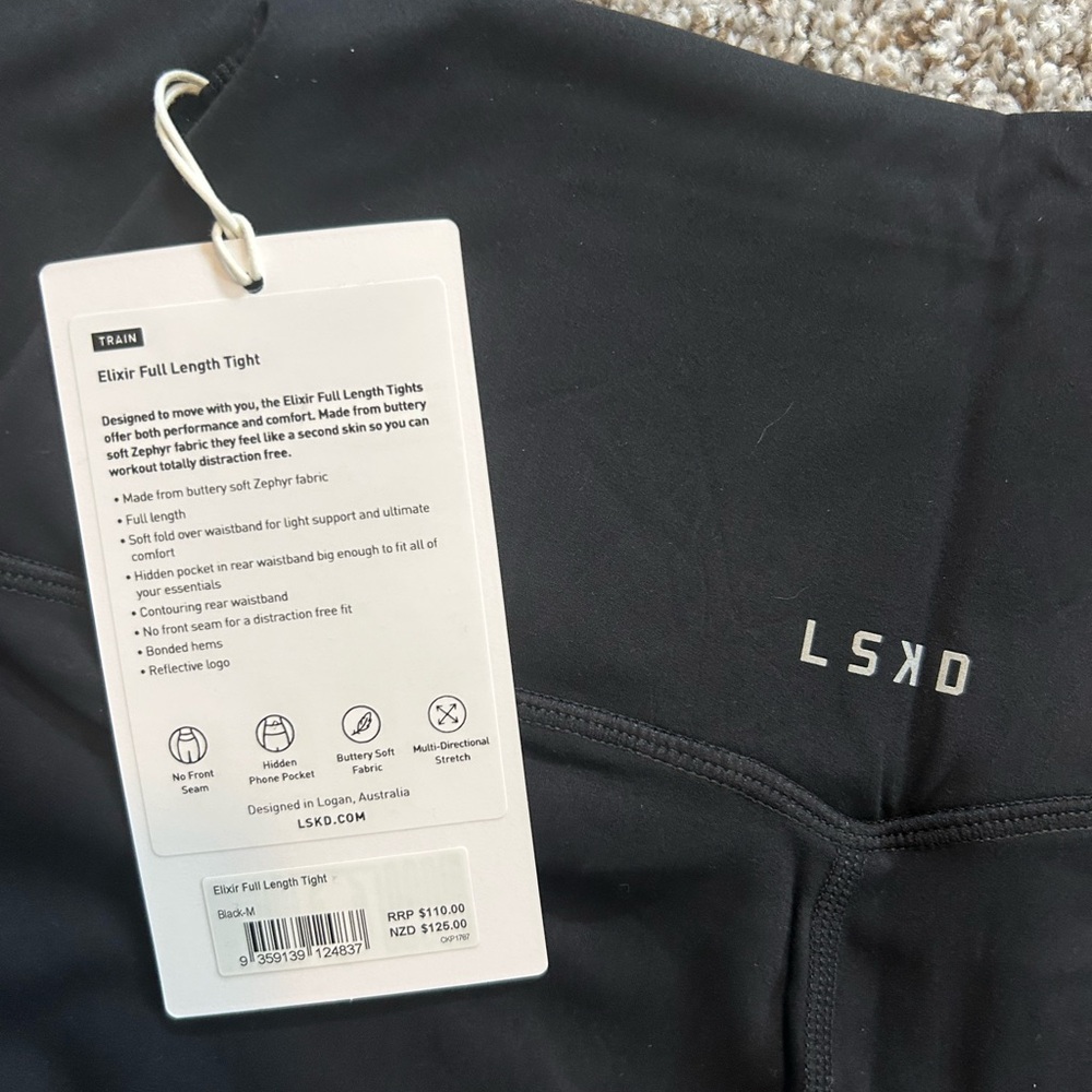 LSKD Elixir Ultra High-Rise Full Length Leggings Black Size M NWT Buttery Soft - Picture 3 of 3